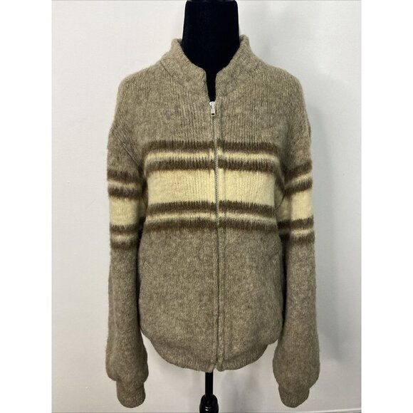 Vintage Tundra Woman S Wool Nordic Ski Jacket Sweater Lined Knit Inuit Canada - Picture 1 of 8